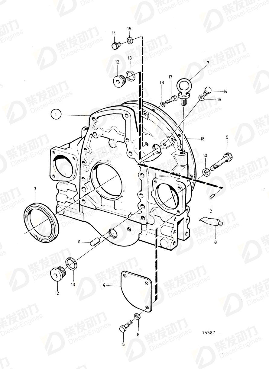 volvo penta Flywheel housing 848961 Drawing volvo penta Flywheel housing 848961 Drawing
